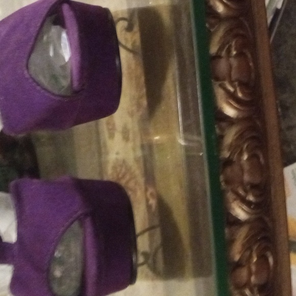 Fabulous Rhinestone 6 inch Suede Purple Stilettos - Picture 3 of 13